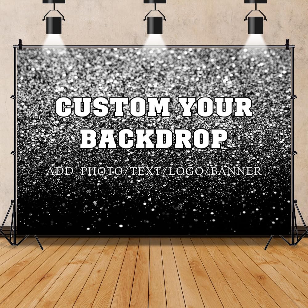 Leowefowa 10x8ft Custom Image Background Personalized Backdrop Customized Vinyl Backdrop with Pictures Photo Text Custom Banner Supplies Background for Baby Shower Birthday Party Decor