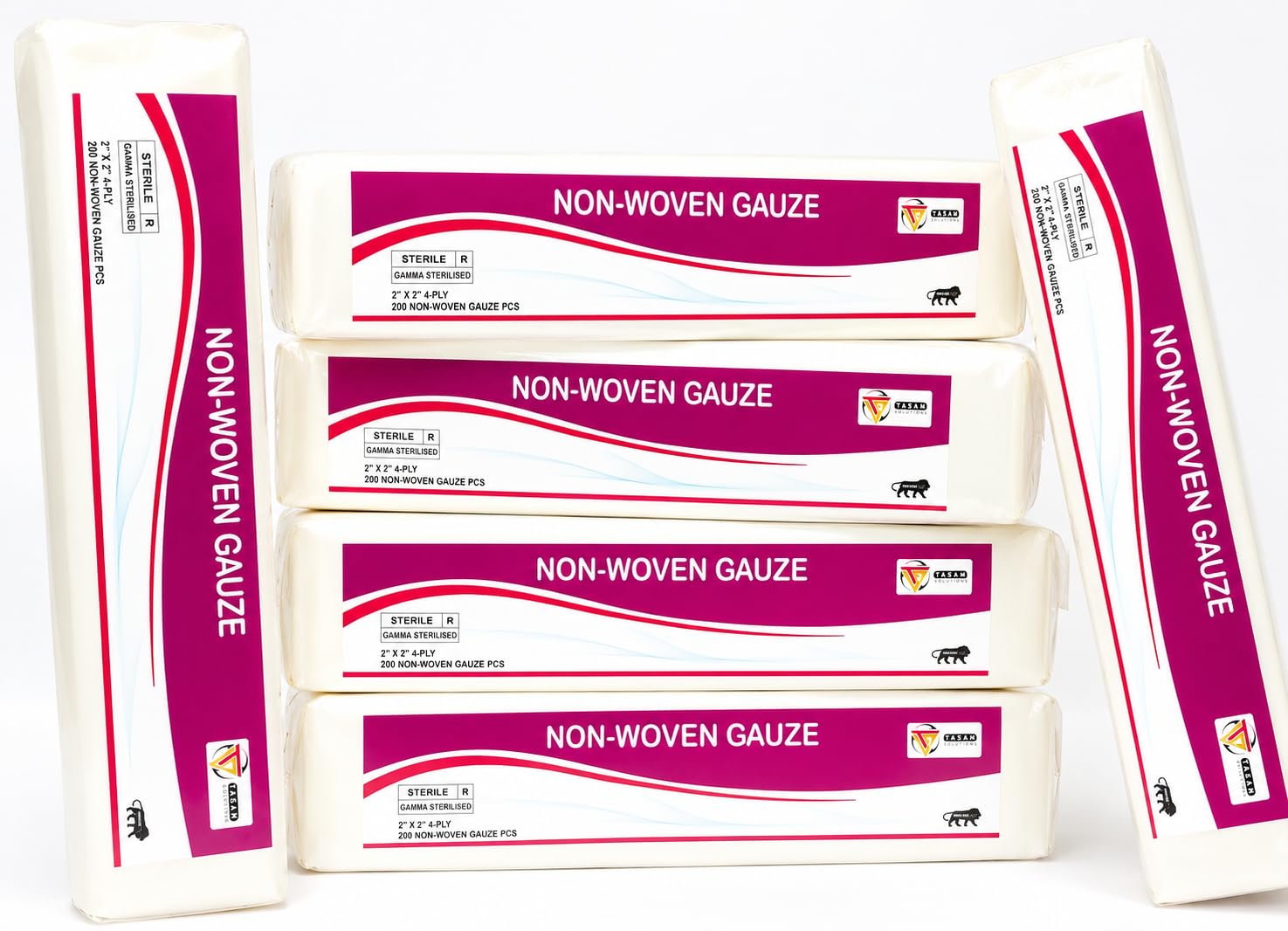 TASAM Sterile Non-Woven Gauze Pads 2x2 Inch 4 Ply (Pack of 1600) | Gamma Sterilized, High Absorbency & Lint-Free Medical Dressing Gauze | Disposable Medical Gauze for Wound Care, Hospital & Clinic Use