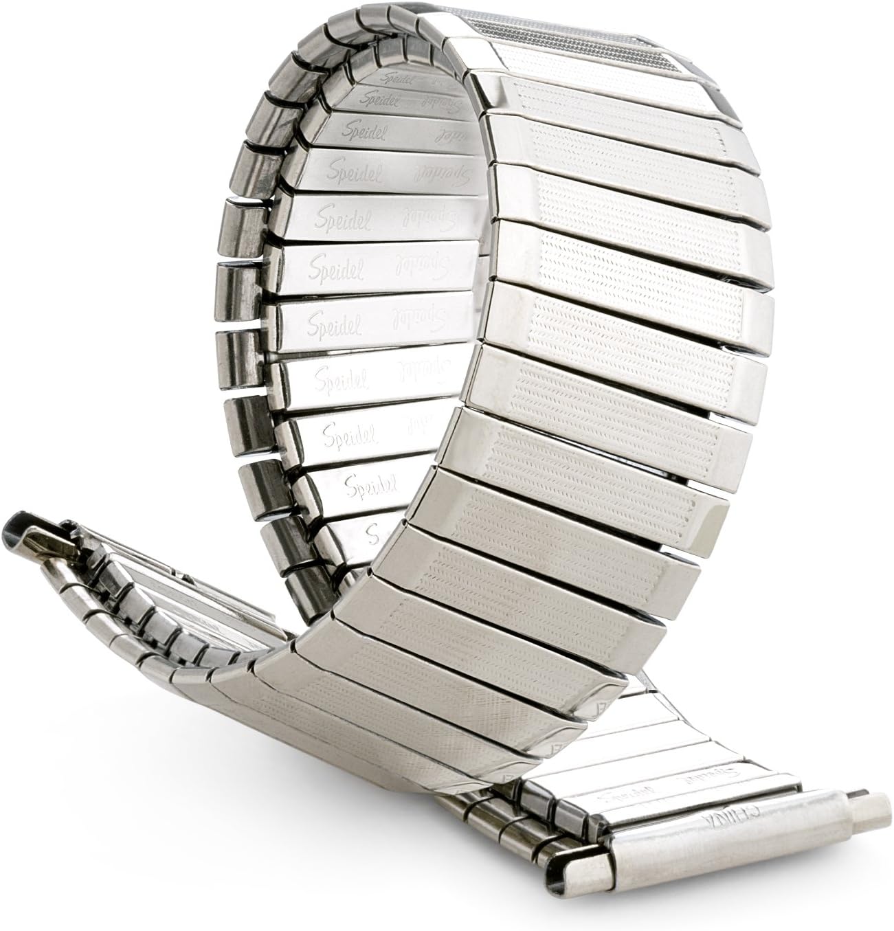 Speidel Men’s Stainless Steel Comfortable Stretch Watch Band, Silver, Gold and Dual Tone Replacement Strap, 16-22mm, Straight End with No Clasp