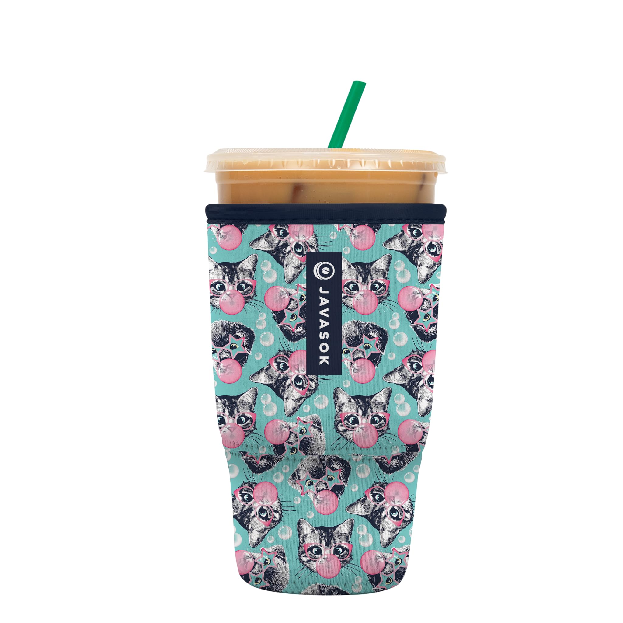 Sok It JavaSok Iced Coffee &amp; Cold Soda Insulated Neoprene Cup Sleeve (Bubble Trouble, Large: 30-32oz)