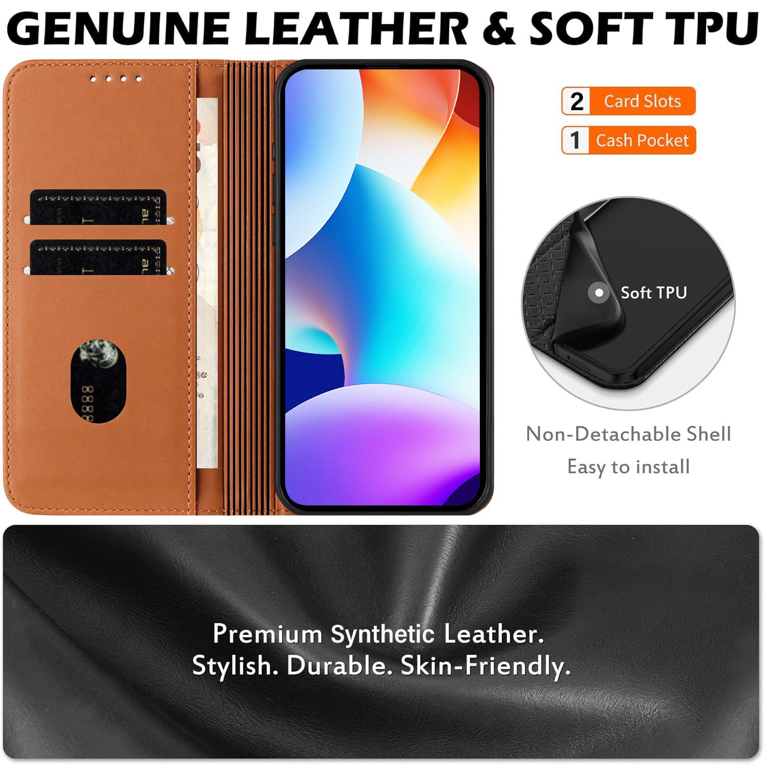 Funda Cartera Para OPPO Reno 14F/14FS - Diseño Floral, Soporte Plegable