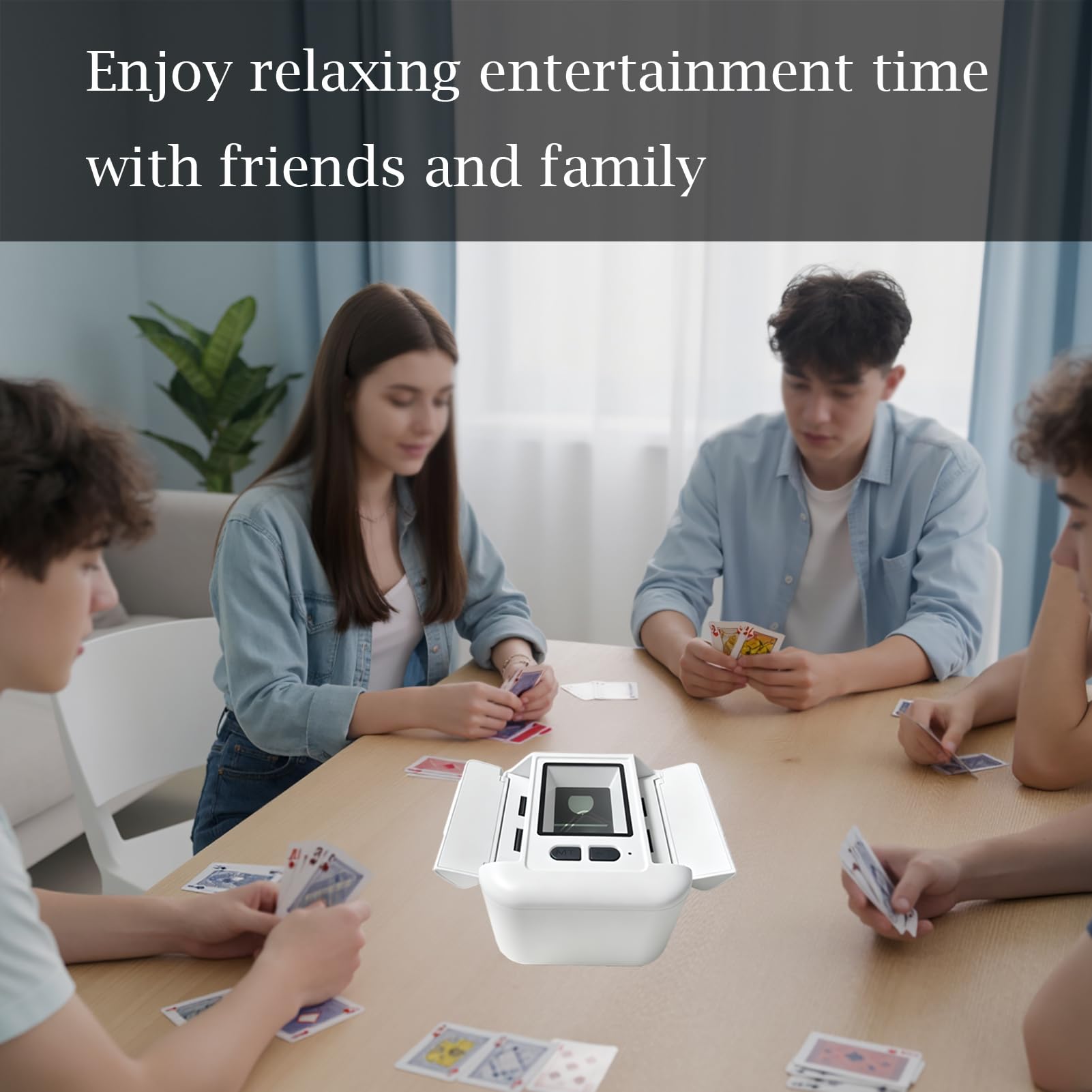 Mélangeur de cartes automatique 1-2 jeux de cartes pliable et portable - Étui à cartes - Machine pour poker, Blackjack, Texas Hold'em, jeux de cartes à domicile, UNO, Skip-Bo, Phase 10 | Haute vitesse et efficacité, gain de temps. Portable et pratique