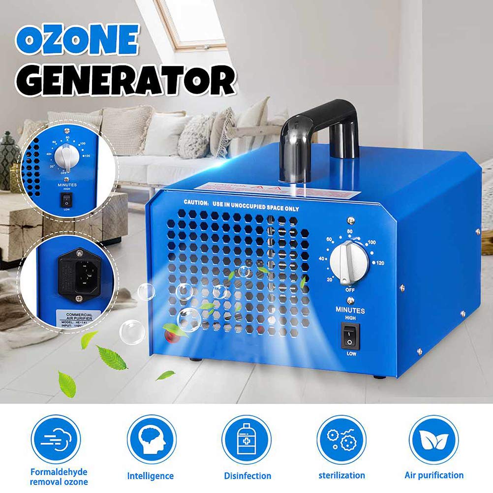 CJFF Industrial Commercial Ozone Generator, 7000mg/h Air Purifier Multifunction Deodorizer Sterilizer, Home Air Ionizers for Odor Eliminator Removal for Rooms, Hotels and Farms
