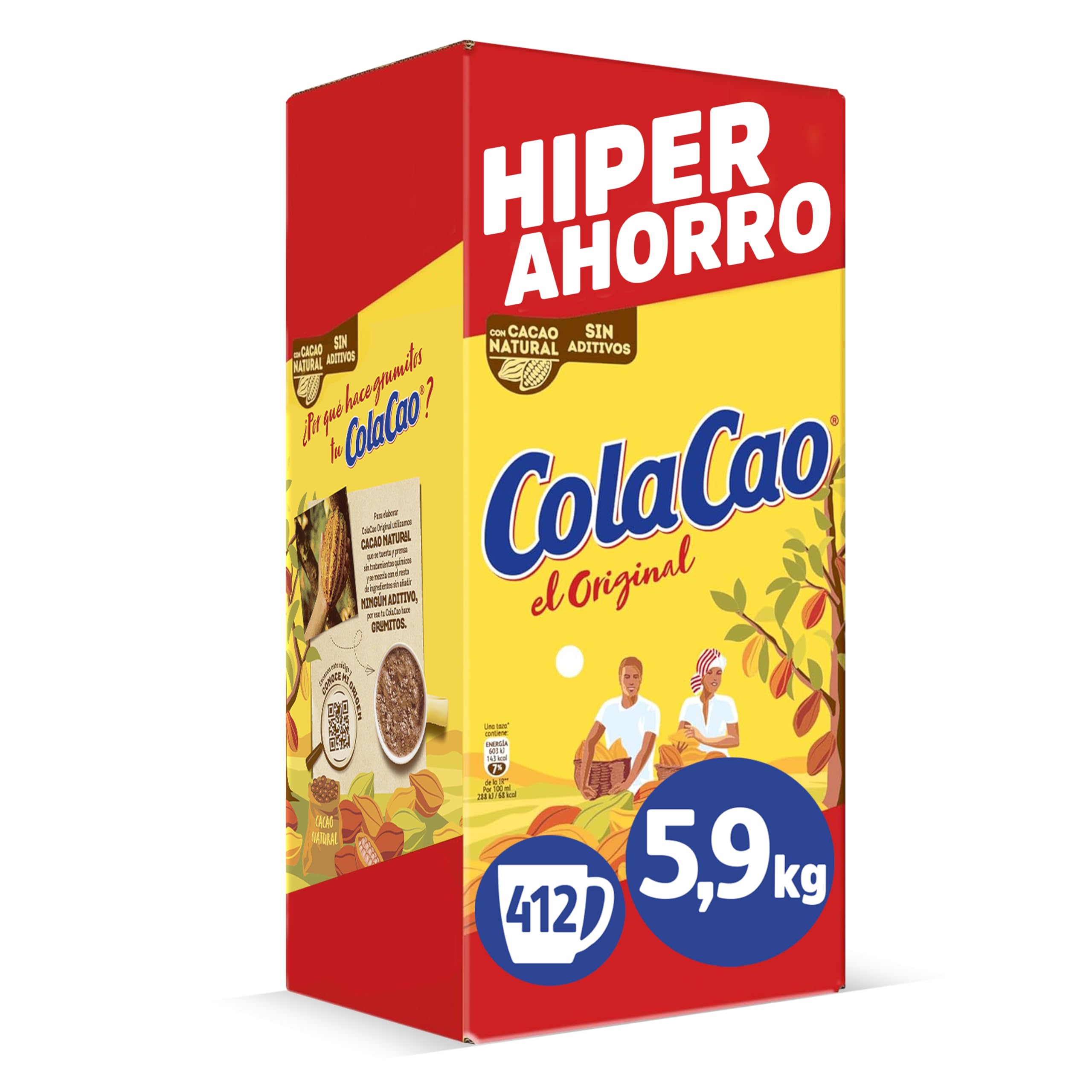 ColaCao Original, Cacao Soluble Natural sin Aditivos, Formato Ahorro XXL, 5,9 kg