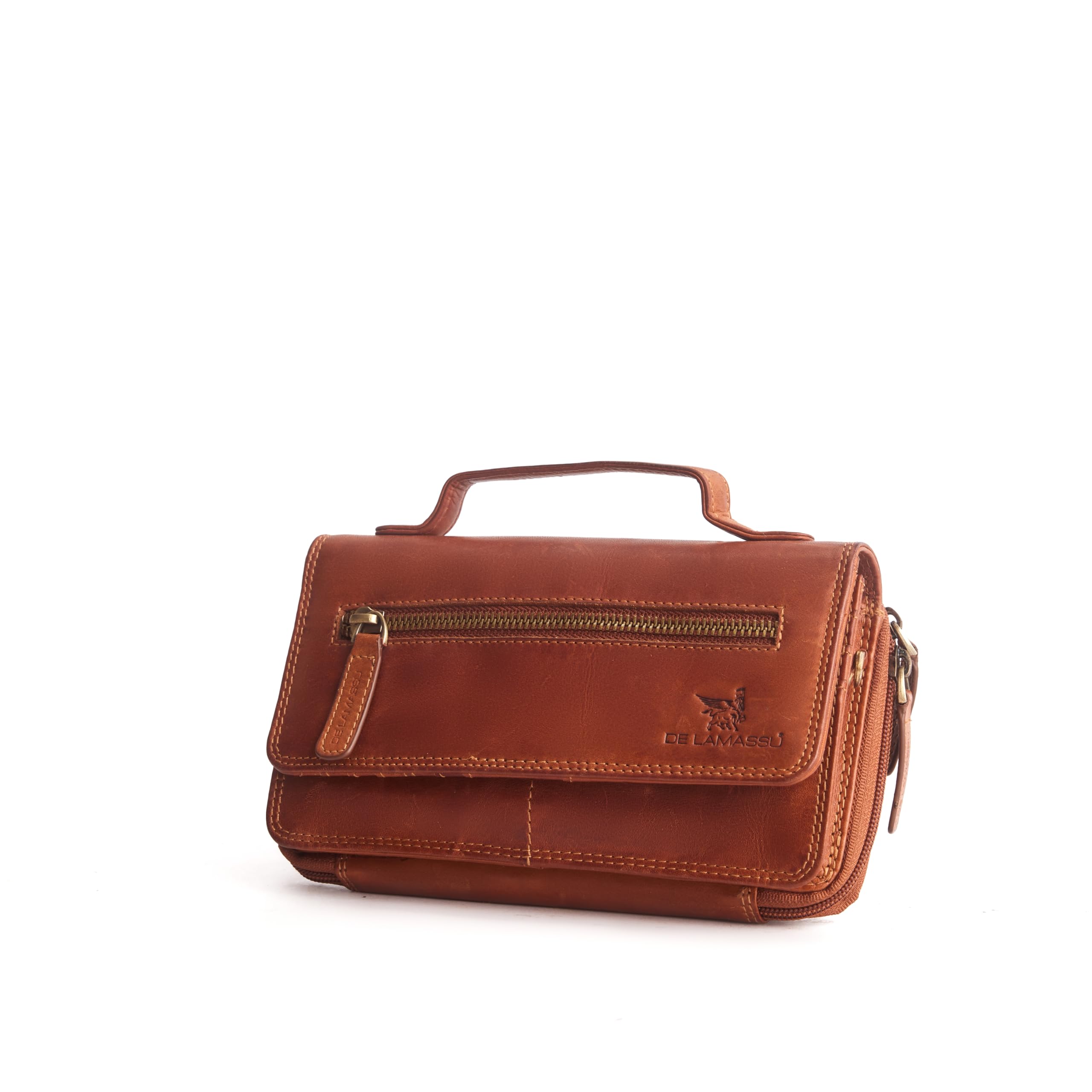 DE LAMASSU Marina Crossbody tas voor dames, van echt leer, portemonnee