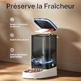 PETKIT Distributore Automatico Cibo Gatti, 3L Distributore Automatico Cibo Cani,2.4G WiFi,1-10 Pasti,1-15 Giorni,Ciotola in Acciaio Inox 304,Tecnologia Fresh Lock - 4