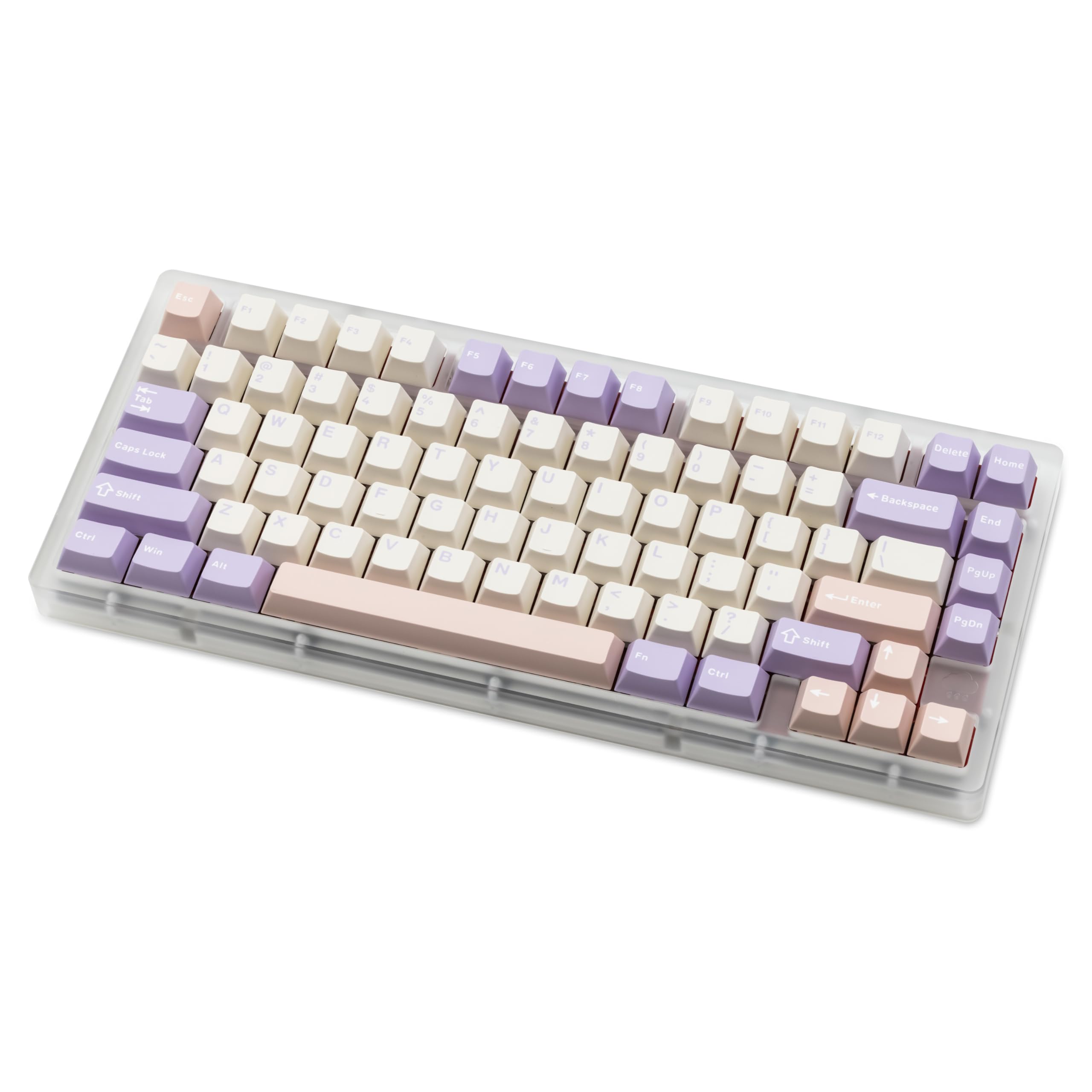 WOBKEY Rainy 75 Aluminum HMX/Cocoa Switches Mechanical Keyboard with Superior Acoustics, Wired, BT, 2.4G wireless Connectivity(Pro Purple(Acrylic Limited)) — view 4