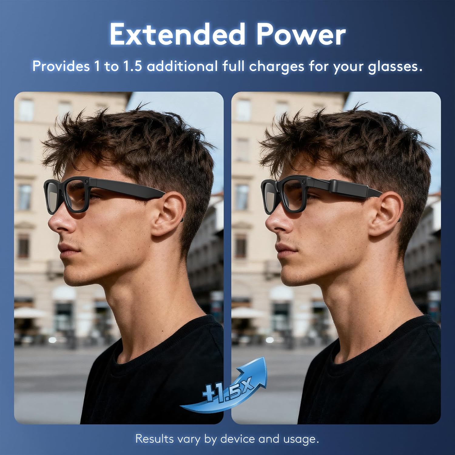 Portable Charger for RayBan Meta Gen2 Smart Glasses, Ultra-Light Wearable Mini Charger for Wayfarer, Headliner, Skyler, Clip-On Portable Accessory for Meta AI Glasses with USB-C Cable, Black