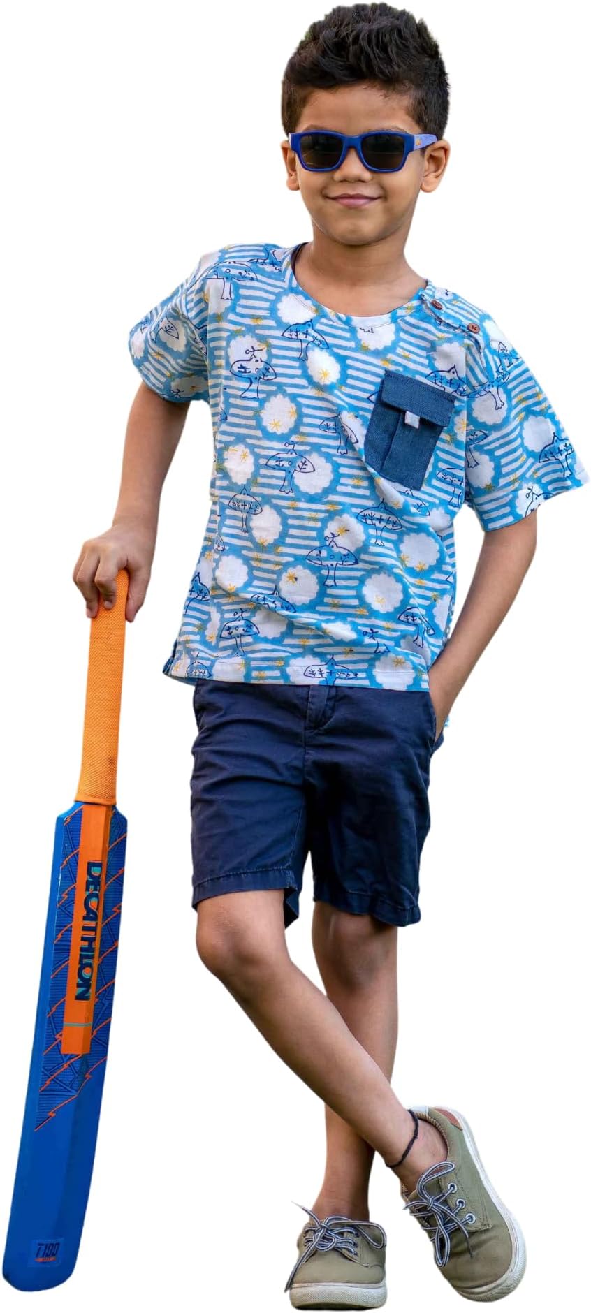 LITTLE LLAMABlock Print Shirt Set for Boys