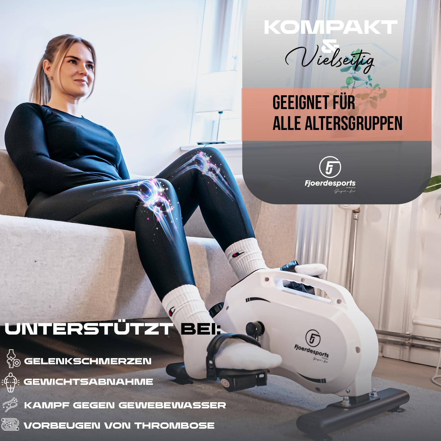 Arm- und Beintrainer, Mini-Heimtrainer, Bewegungstrainer, Training im Home-Office, mit Trainingsdisplay, Hometrainer, Verschiedene Widerstandsstufen, Seniorentrainer