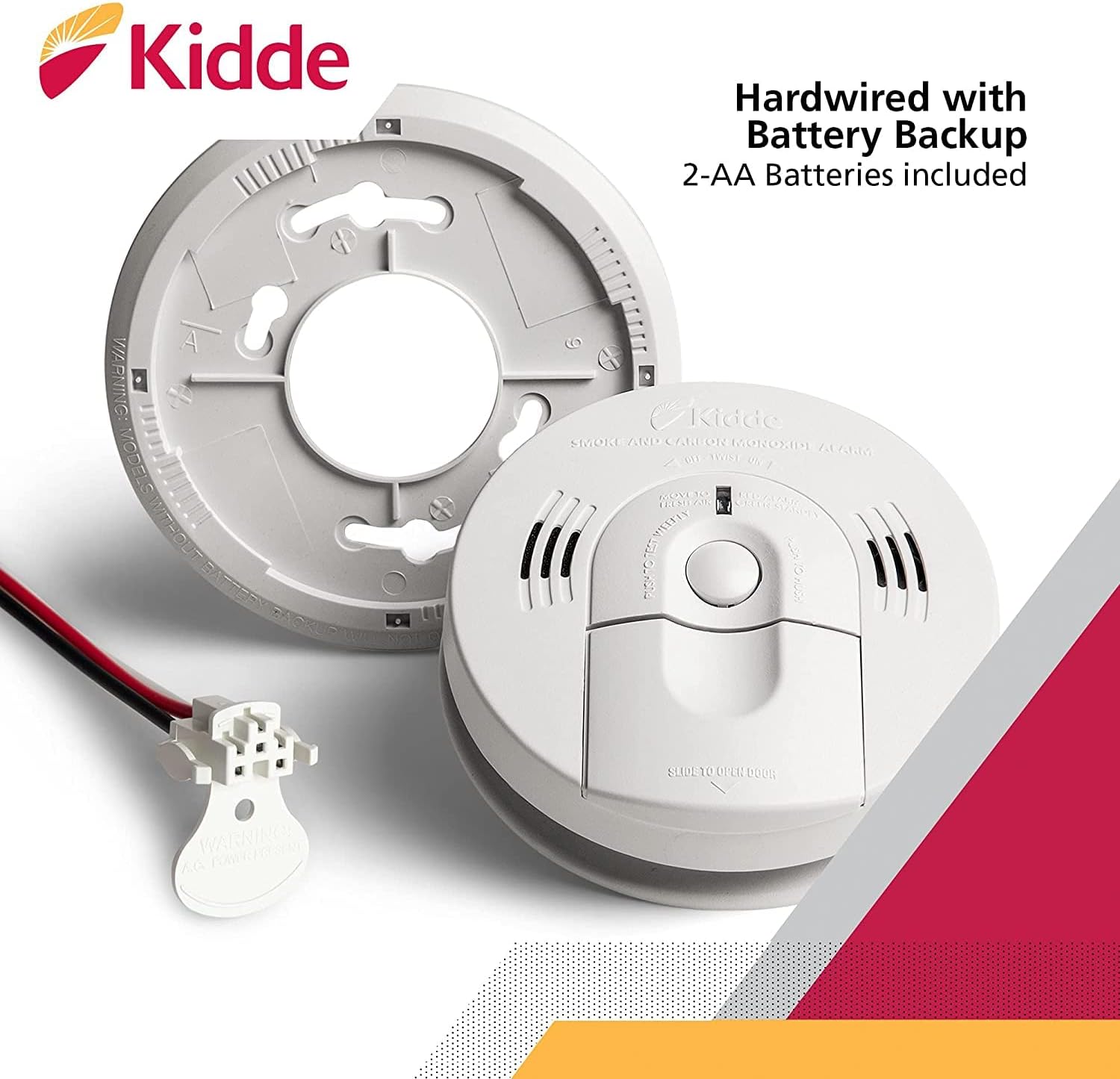 Kidde Hardwired Smoke & Carbon Monoxide Detector, Battery Backup, Interconnectable, LED Warning Light Indicators - Image 7