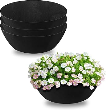 Non-Woven Fabric Plant Liner Replacement Coco Liner Window Basket Trough Shaped Wall and Deck Mount Planters Liner Round Hanging Basket Liner 4, 16