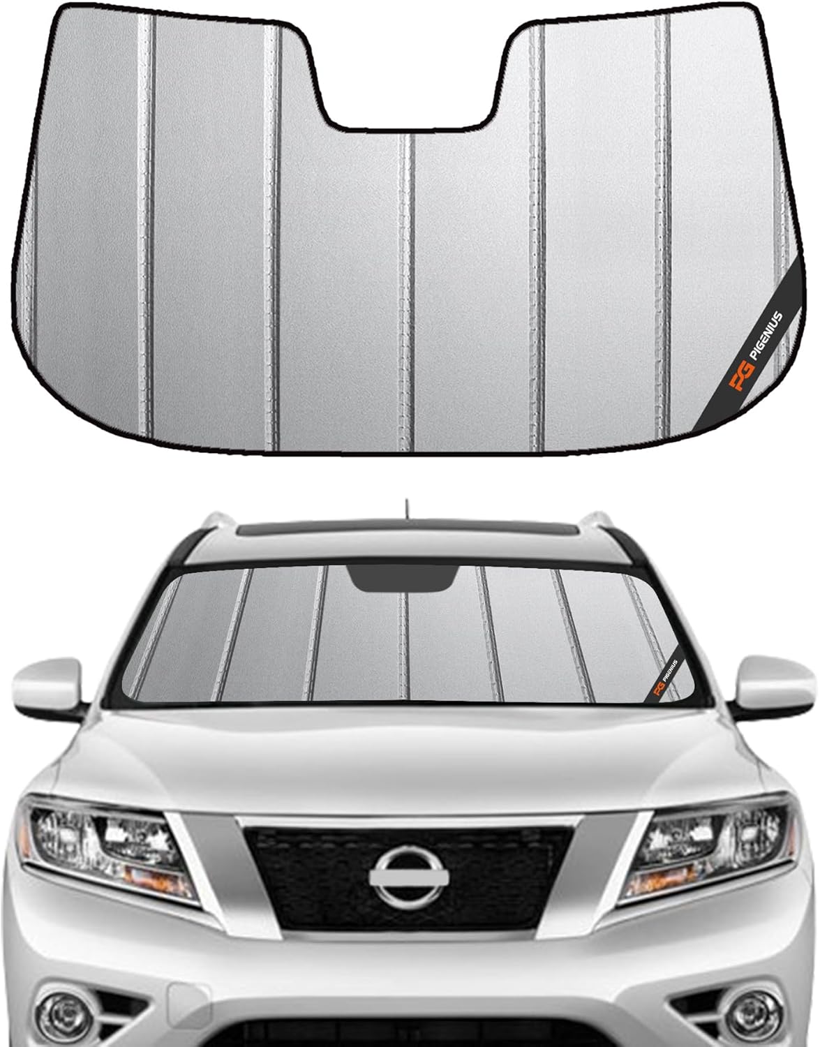 Windshield Sun Shade for Nissan Pathfinder 2013-2020, Custom Front Window Sunshade - Safeguard