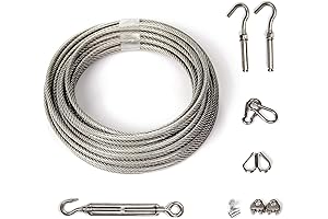 MAGZO 30FT Stainless Steel Curtain Wire Hanging System