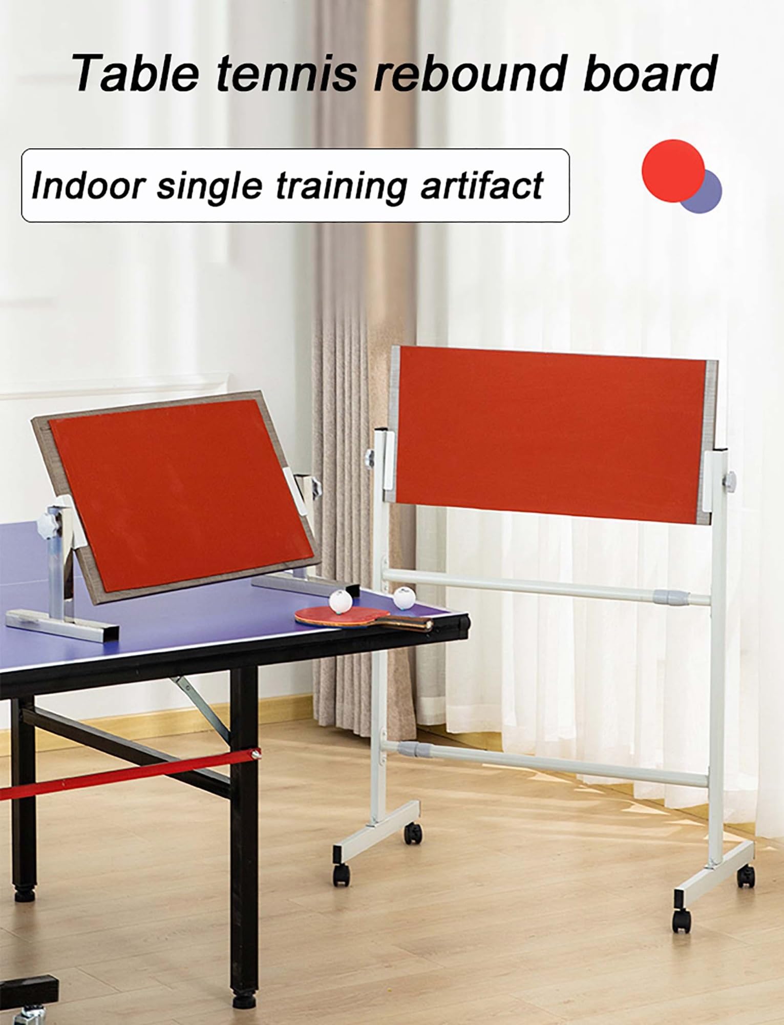 Tavola da ping pong, pieghevole, con 8 palline di gomma, attrezzatura per auto-allenamento per casa, palestra, scuola, perfetta per praticare abilità