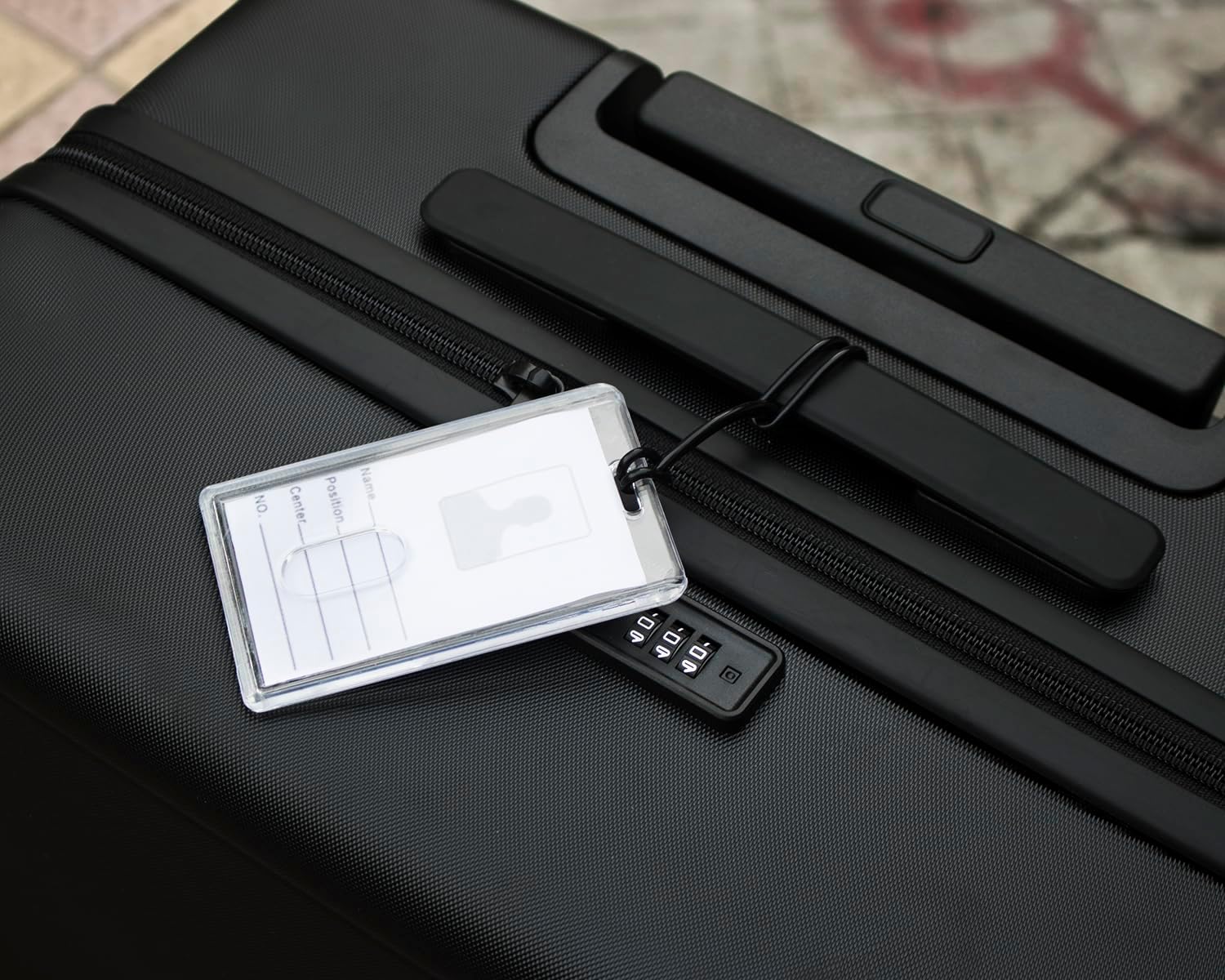 Mini Skater 5.5 Inch Plastic Travel Luggage Name Tag Loop Straps for Bag Tags ID Card Badge Holders, 10Pcs (Black)