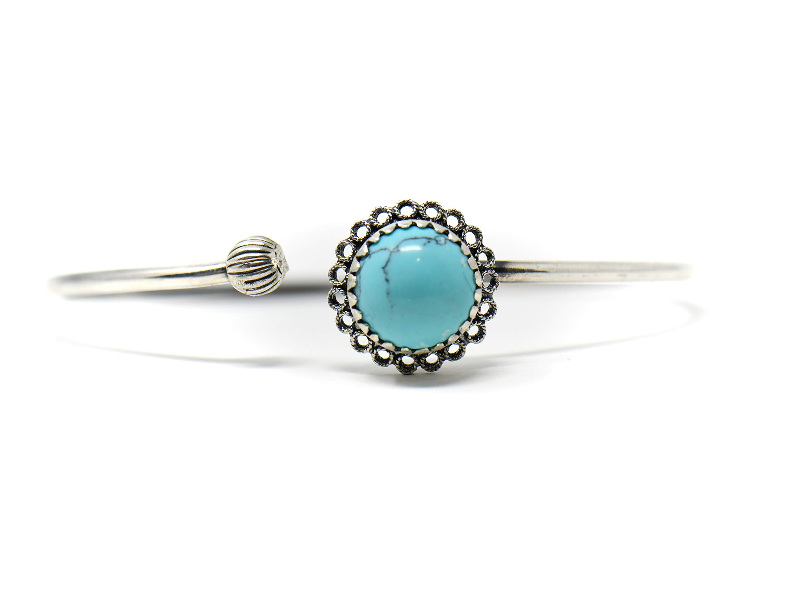 Bracciale rigido argento con turchese naturale