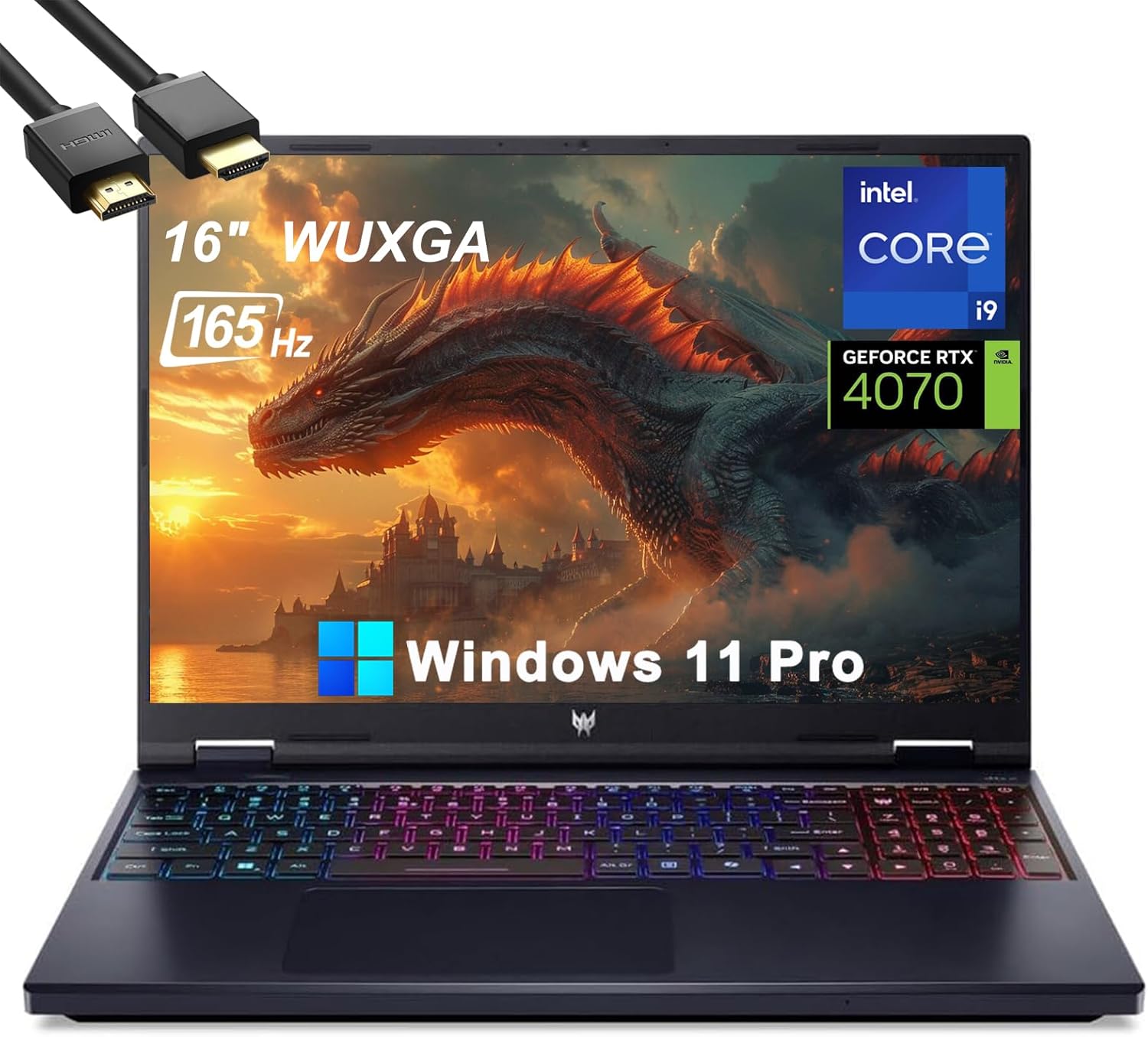 acer Predator Helios Neo 16 AI Gaming Laptop, 16″ 165Hz WUXGA IPS, Intel 14th Gen 24-Core i9-14900HX(5.80 GHz), GeForce RTX 4060, 64GB DDR5 RAM, 1TB SSD, RGB Backlit KB, Windows 11 Pro, w/HDMI Cable