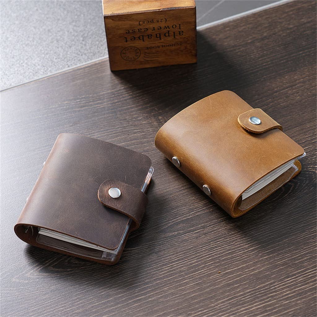 QERTYHKK Retro Journal Crazy Horse Leather A9 3 Rings Mini Diary Weekly Planner Loose-leaf Hand Account Cowhide Notepad Portable Memo pad image 2