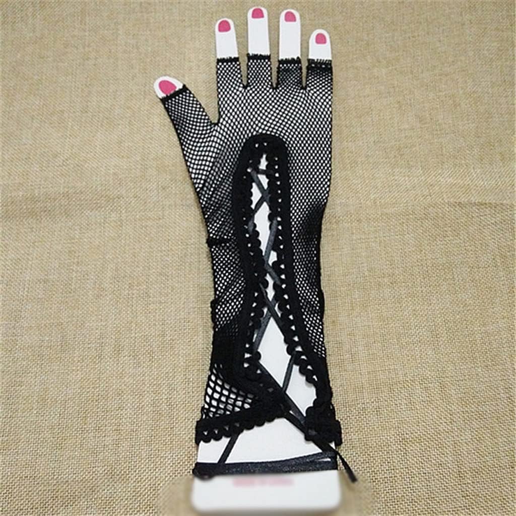 Feminine Long Mesh Fishing Finger Gloves Wedding Gloves Evening Dress Party Gloves