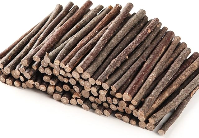 YPZAKKA Wooden Sticks Craft Twigs for Crafting Log DIY 0.5-0.8CM Length 10cm/50pcs Rustic Home Christmas Decoration Supplies Photo Props School Projects Card Making, Black
