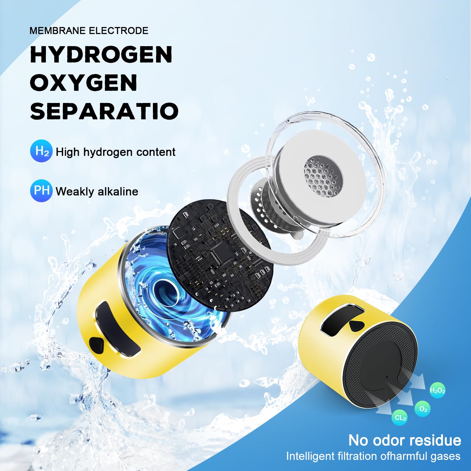 Hydrogen Water Bottle Generator with 4th Generation SPE/PEM Technology, Portable Hydrogen Water Ionizer Machine, Birthday,Xmas Gift for Husband,Wife,Lovers,Friends,Travel (Gold, 9.05in*Φ2.64in) - Image 5