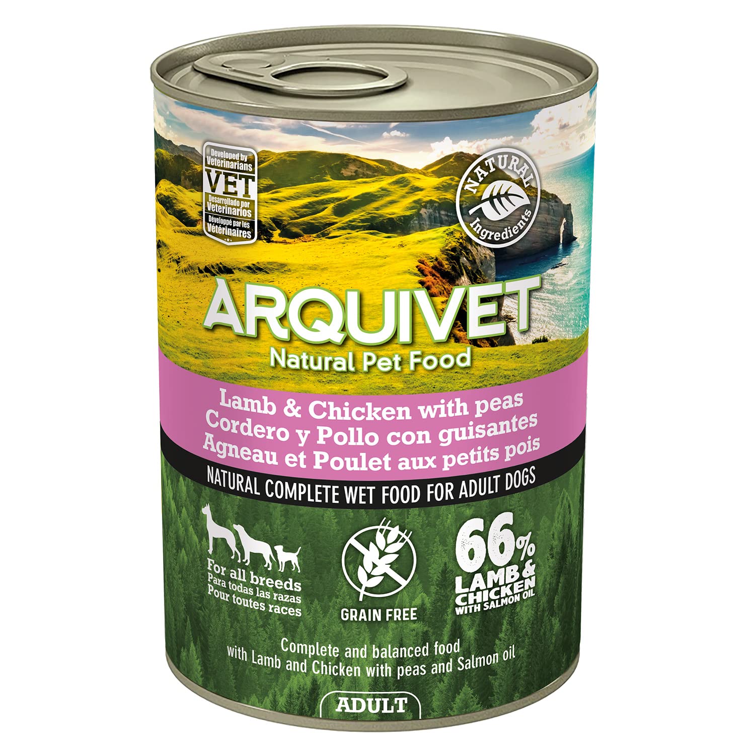 Arquivet Comida Húmeda para Perros Adultos, Cordero y Pollo, No Aplicable, 400 g (Paquete de 1)