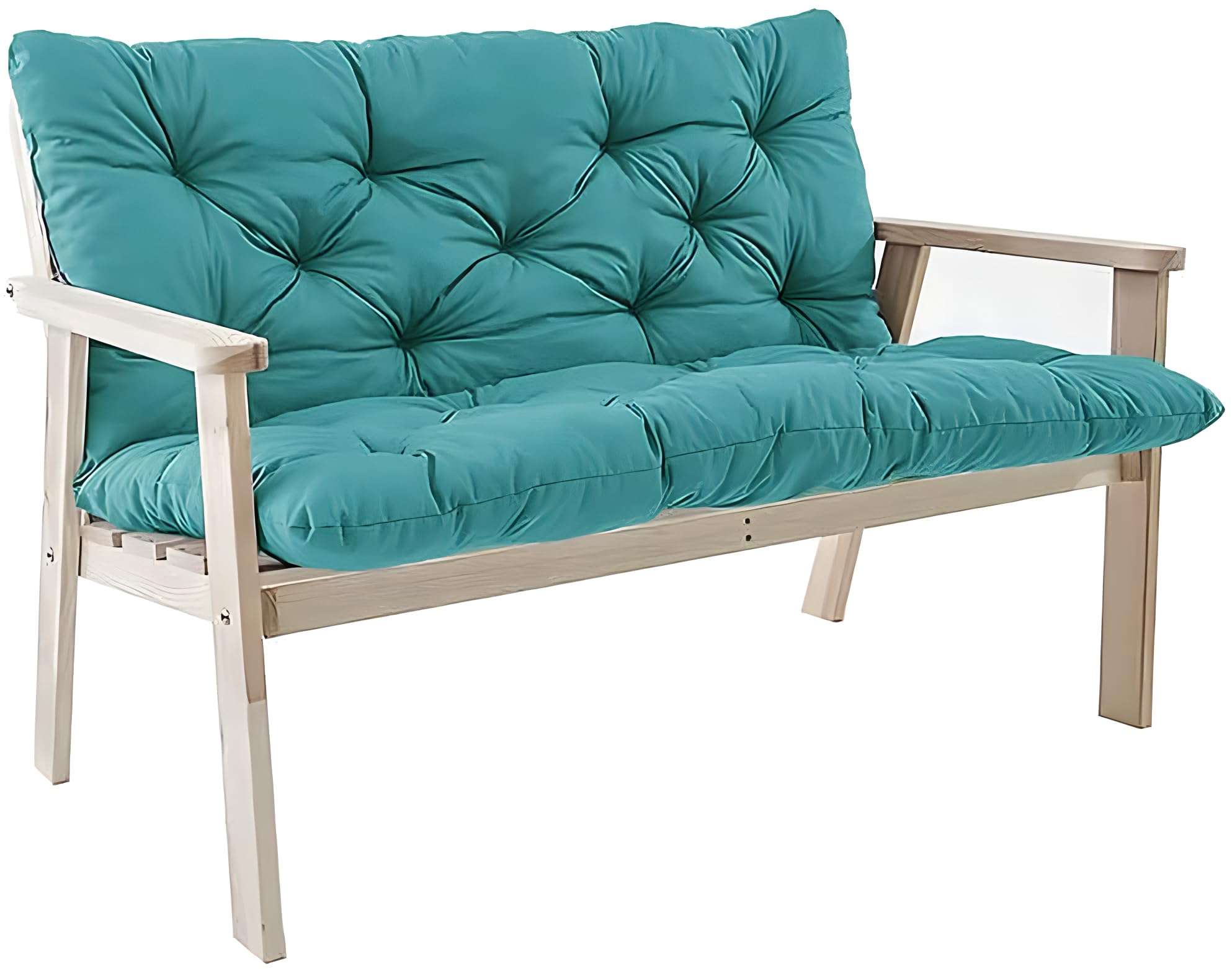 Yuly Extra Thick Garden Bench Cushion Pad with Backrest, 2-3 Seater Comfort Seat Cushion Bench Mattress for Outdoor Swing Hammock Furniture Recliners Patio