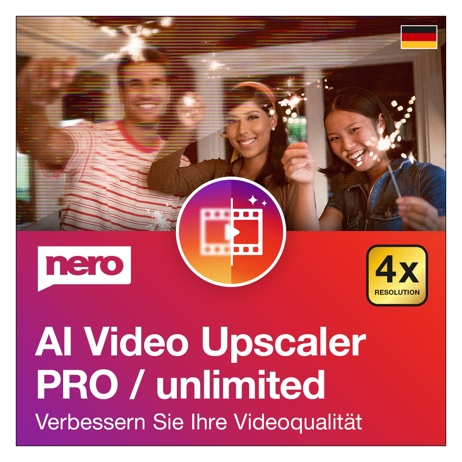 Nero AI Video Upscaler Pro Unlimited | Videoqualität verbessern | KI Video Enhancer | Super Resolution 4K | Rauschunterdrückung & Anti-Blur | neue KI-Modelle | Frame-Interpolation | 1 PC | Win 11/10