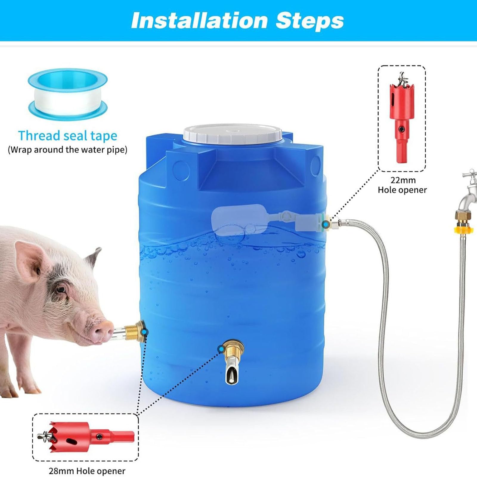 Soluzione per l ' Acqua agricola con abbeveratoi e Pacchetto Installazione Struttura approvvigionamento idrico per Allevamento suini