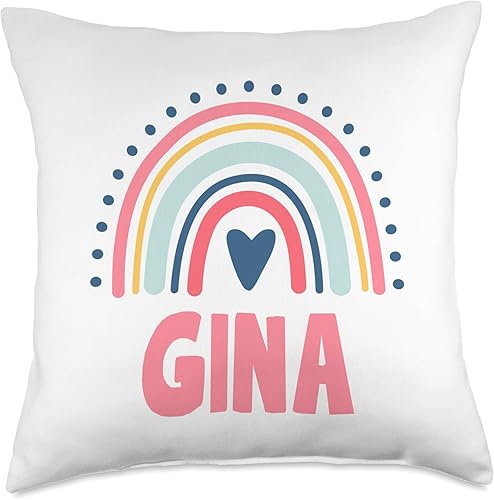 Gina Name Custom Woman Myth Legend Pink Birthday Party Throw Pillow, 18x18, Multicolor