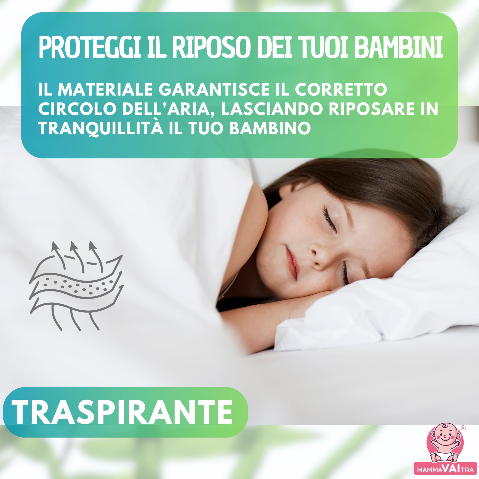 Coprimaterasso Impermeabile in Bambù Una Piazza e Mezzo 120x190x30
