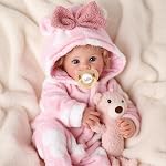 BABESIDE Lifelike Reborn Baby Dolls - 17 Inch Soft Body Realistic-Newborn Baby Doll Girl Blond Curly Hair Real Life Baby Dolls with Gift Box for Kids Age 3+ Collectors