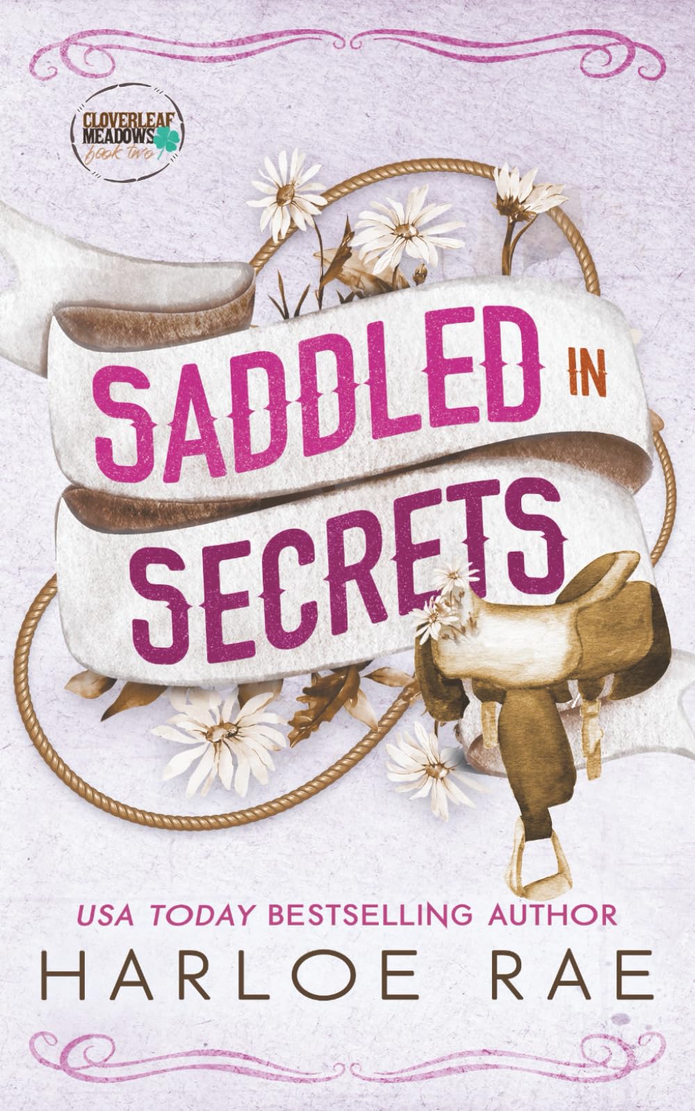 Saddled in Secrets: A Grumpy Bodyguard Small Town Standalone Romance (Cloverleaf Meadows)
