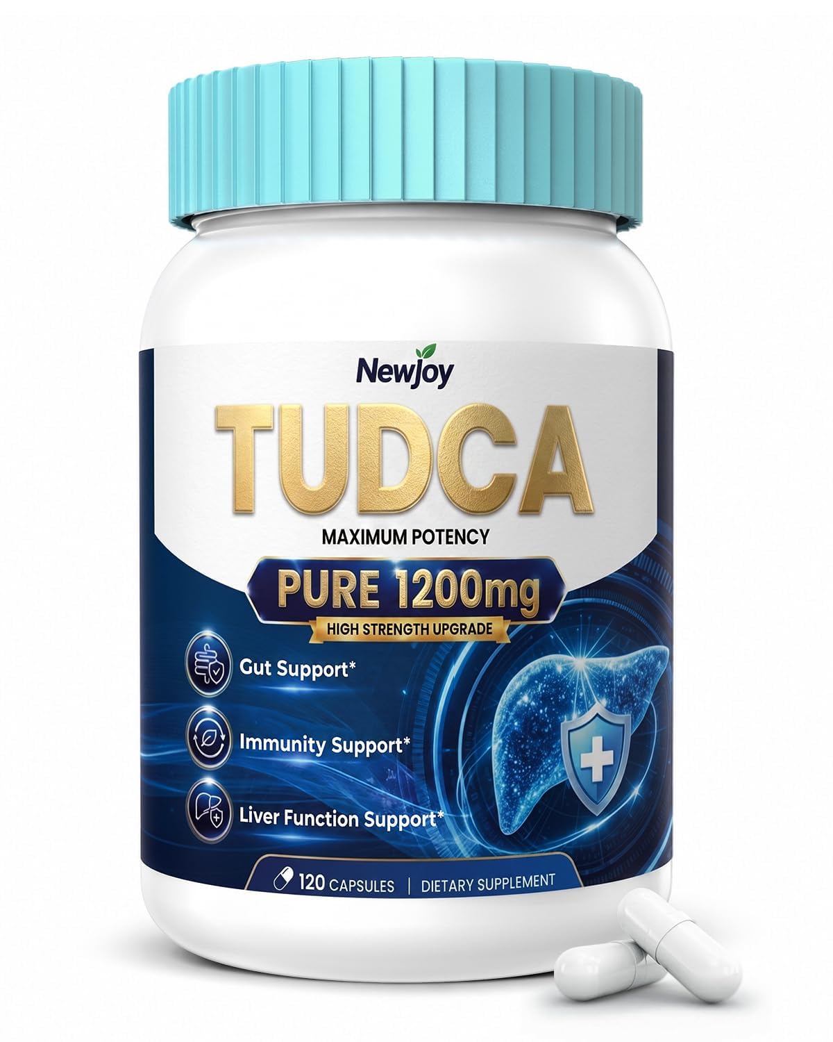 Ultra Pure TUDCA Supplement 1200mg, 120 Vegetarian Capsules