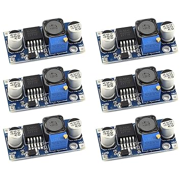 DZS Elec 6pcs XL6009 DC-DC Booster Converter Module 3V-32V to 5V-35V 4A Adjustable Step-up Voltage Regulator 5V 9V 12V 24V Power Supply Module