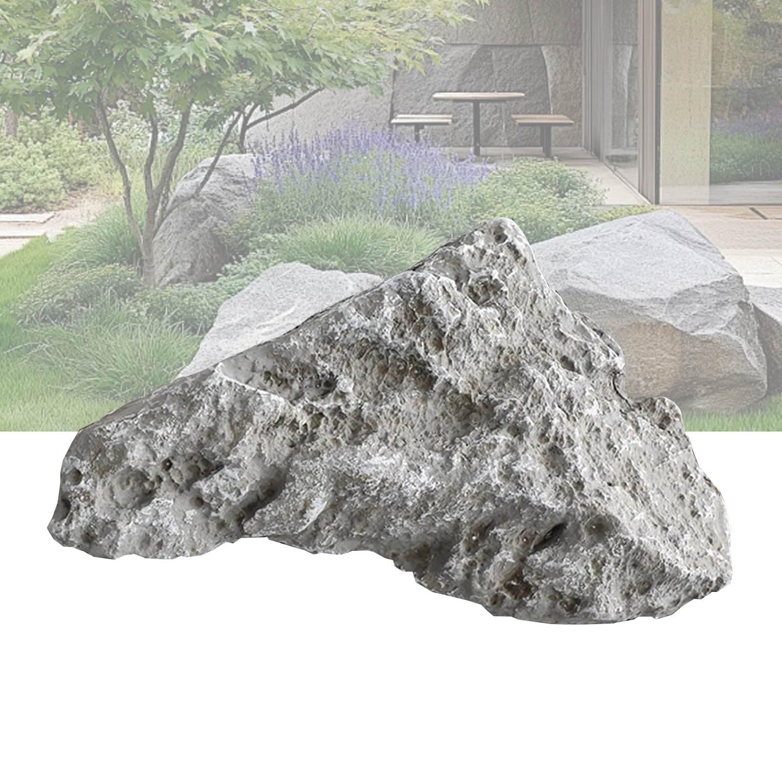 Bliajkswyr Lightweight Artificial Landscaping Rock Indoor or Yard Decorative Faux Stones Realistic Natural Texture Large Size Garden Faux Rock Septic Tank Covers(F)