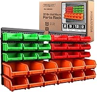 SWANLAKETOOLS 30-Bin Wall Mount Garage Storage Organizer - Heavy Duty Bins for Screws, Nuts, Bolts, Hardware - Easy Install & Customizable