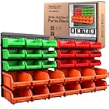 SWANLAKE 30PCS Wall Mounted Storage Bins, Plastic Garage Rack ,Screw Storage ,Tool Organizers.