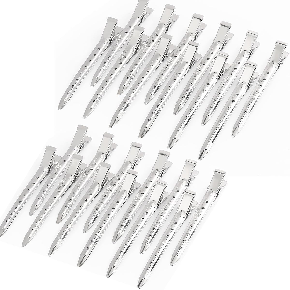 24 Pinzas para el Cabello,Broches Pinzas Cocodrilo Profesionales de Metal para Pelo Duradera con Agarre Antideslizante y Dientes Grandes Anchos,Alligator Clips Pinzas Pelo Fuerte Antideslizante(8.5cm