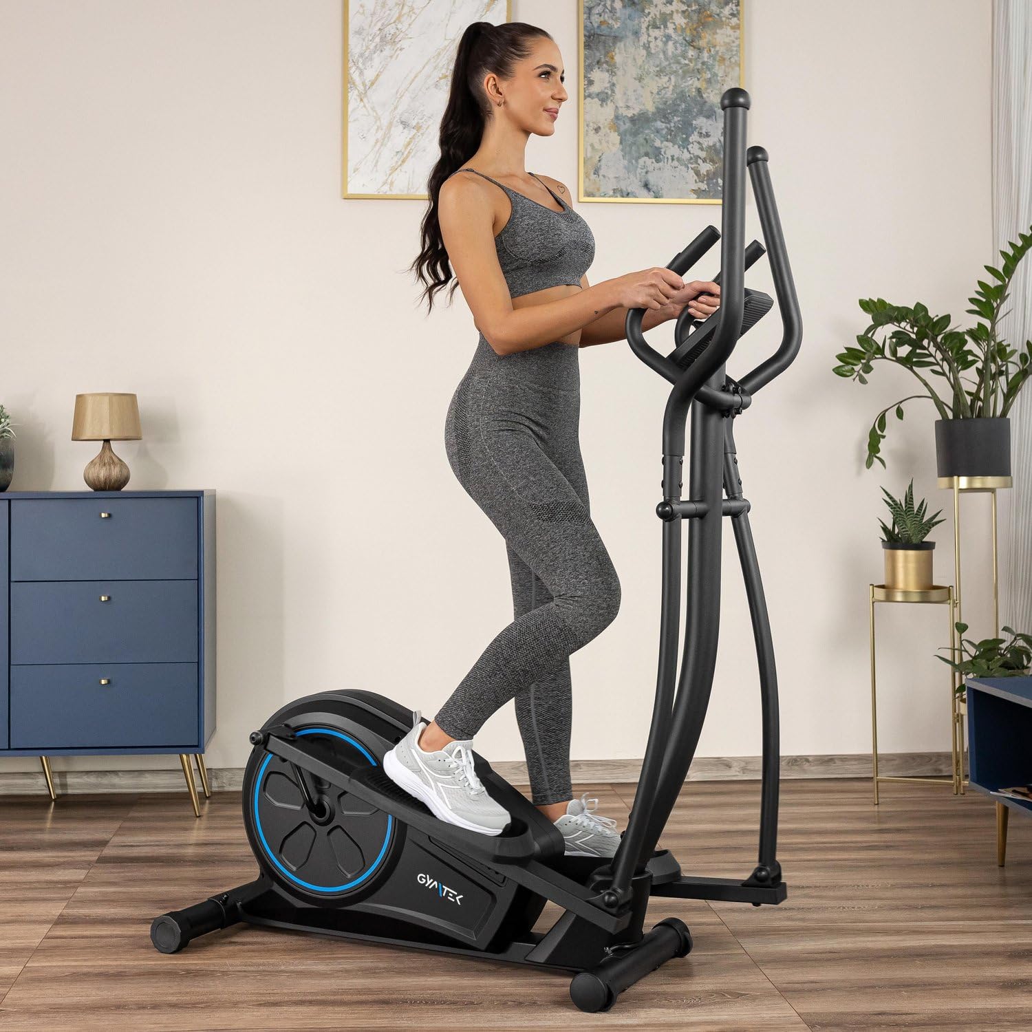 Gymtek XC2000 Crosstrainer, Elektromagnetischer Ellipsentrainer für Zuhause, 22 Programme, Bluetooth, Hometrainer Stepper, Maximales Benutzergewicht 150 kg