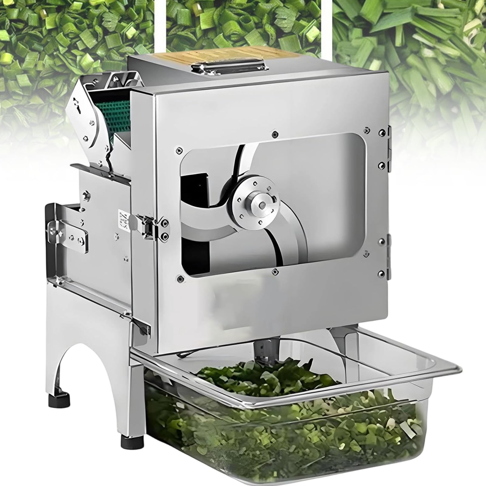 Xjleftonomie Commercial Electric Vegetable Slicer And Food Processor Chopper, Automatic Food Processor, Adjustable Thickness And Length, For Chives, Beans, And Chili UpgradedModel