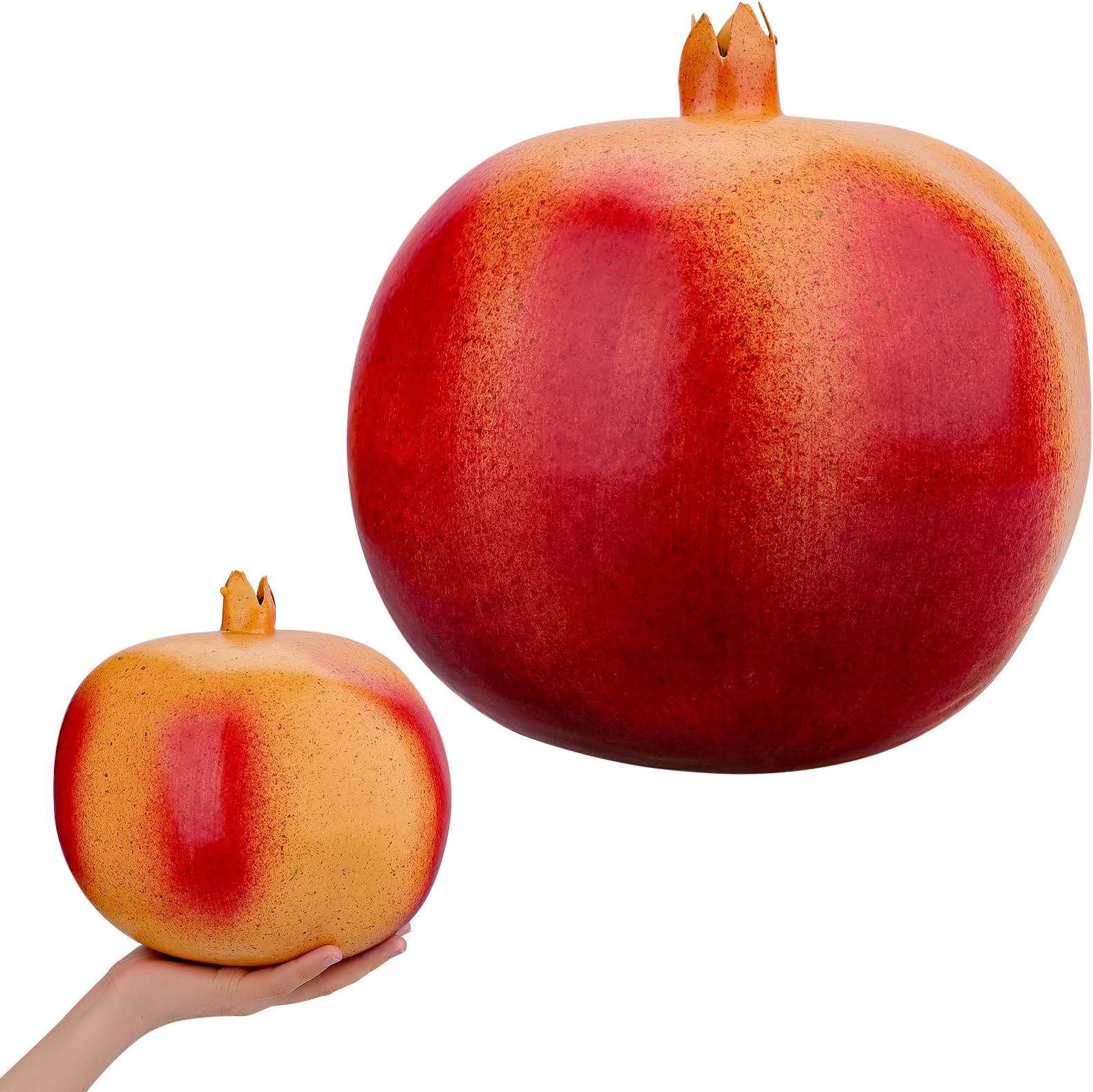 Gresorth 8.3 Inch Fake Huge Pomegranate Decoration Artificial Oversize Fruit Display Lifelike Biggest Prop Model for Birthday Christmas Farmhouse Storefront - 1 PCS