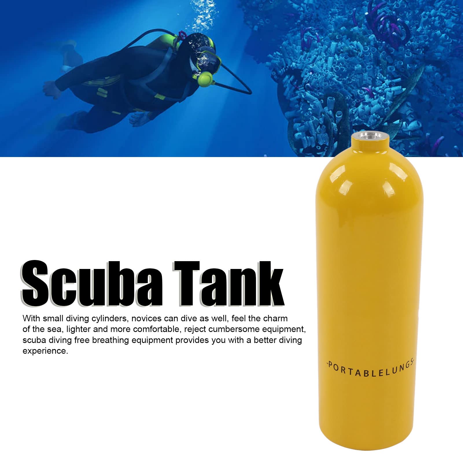 Pilipane ÉQuipement De PlongéE sous-Marine RéServoir Bouteille D'OxygèNe,Mini Bouteille De Plongee,2L X5000Plus PlongéE Cylindre D'OxygèNe Kit RéServoir pour La Respiration sous-Marine