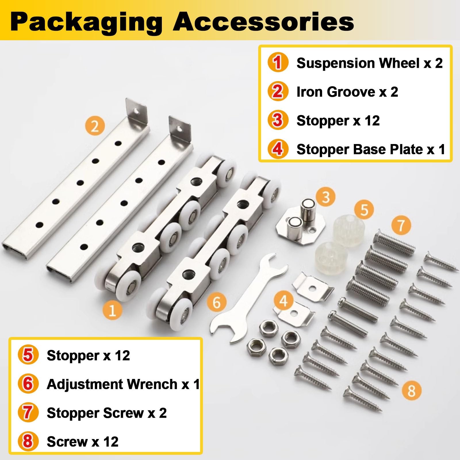 Produktbild von 2er-Set Schiebetür-Rollen Aus Zinklegierung – 120x15 Mm, Nylonräder, Leise, Rostfrei, Für Hängetüren, Stabil & Gleichmäßig Laufend
