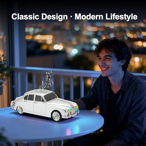 Miniatura 5 de WS-596 Retro Sedan Bluetooth Car Replica Altavoz - Modelo inalámbrico portátil con sonido HD, emparejamiento estéreo TWS, radio FM, reproducción