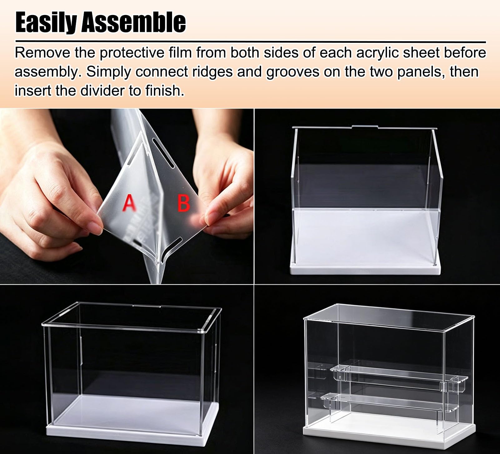 Vitrina de Acrílico Caja de Exhibición de 2 3 4 5 6 Capas de Alta Transparencia. Contenedor Organizador Juguetes Costuras Separador. Contenedores Organizadores Impermeables(6-Tier)
