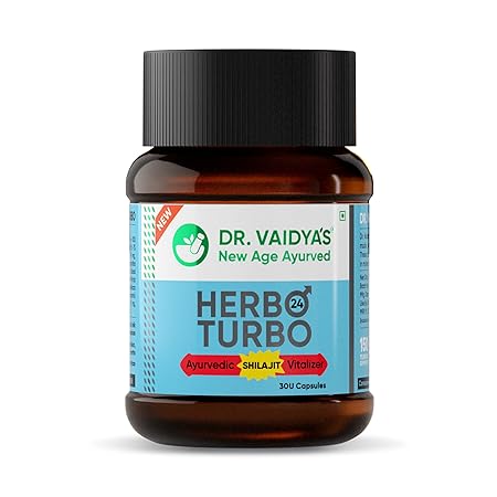 DR. VAIDYA'S new age ayurveda Herbo 24 Turbo | Ayurvedic Shilajit capsules for Men | Stamina & Endurance| Supports Vitality | Helps Enhance Metabolism | Pack of 1 | 30 capsules