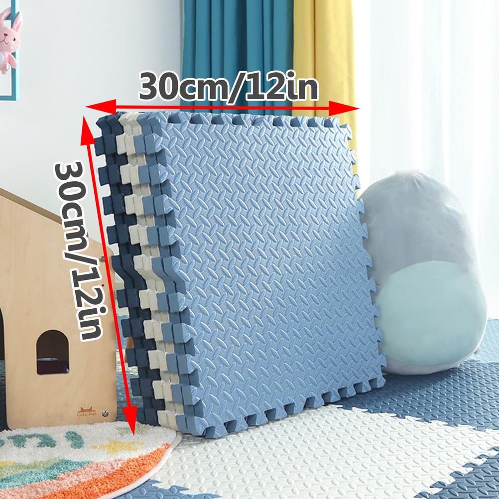 40 alfombrillas de EVA de 2,5 cm de grosor para gimnasia y fitness, 30 x 30 cm con borde antideslizante, adecuadas para equipos de fitness en casa y entrenamiento, rojo/amarillo/azul/verde hierba