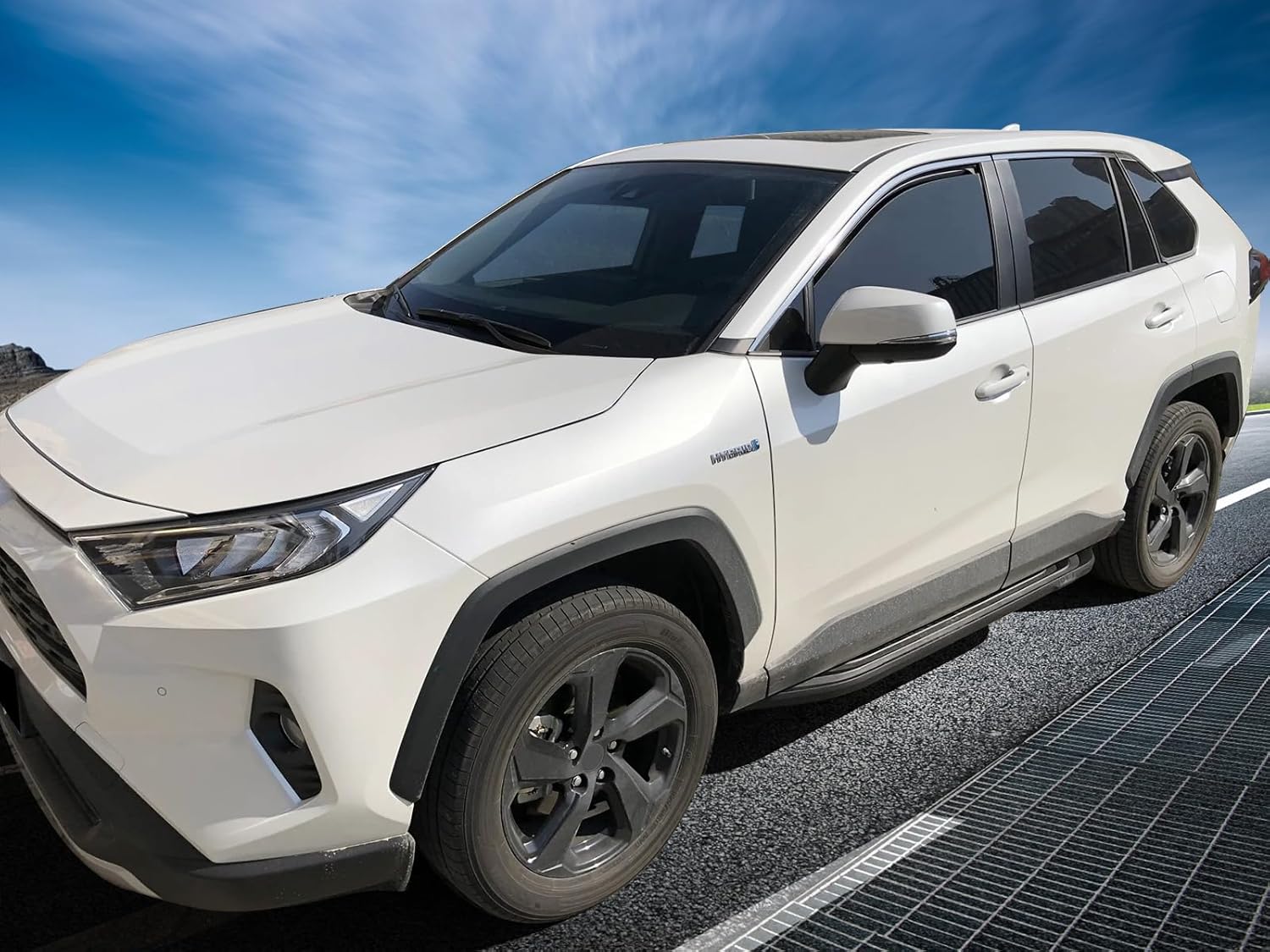 IKON MOTORSPORTS Running Boards Compatible with 2019-2023 Toyota RAV4, 2021-2023 Toyota RAV4 Prime, Factory Style Side Step Running Board Nerf Bars in Pair